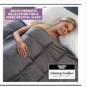 Sharper Image Calming Comfort Weighted Blanket in Dark Gray 15 lbs